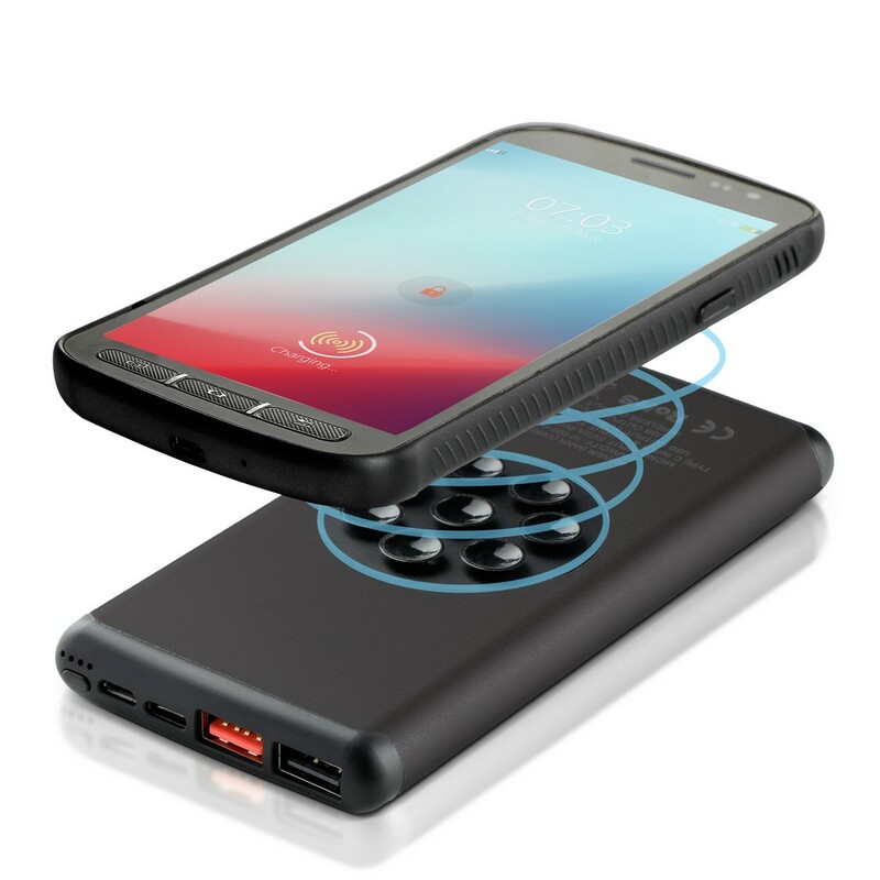 Bezprzewodowy power bank 10000 mAh Mauro Conti z przyssawkami, ładowarka bezprzewodowa 10W | Stef