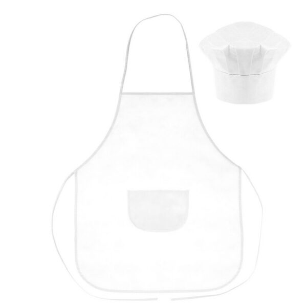 Zestaw małego kucharza, fartuch kuchenny i czapka kucharska, rozmiar dziecięcy | Nedina