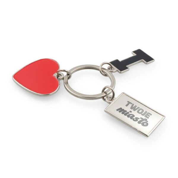 Brelok do kluczy 'I love ...' z metalową plakietką | Lydus